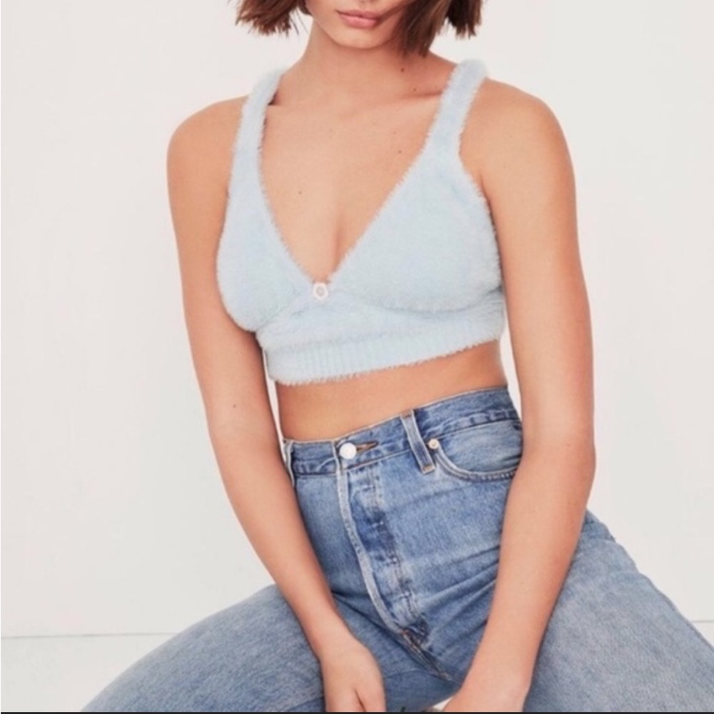 for love and lemons blue devon crop top